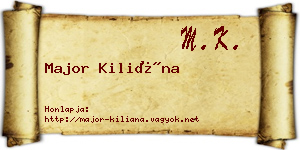 Major Kiliána névjegykártya